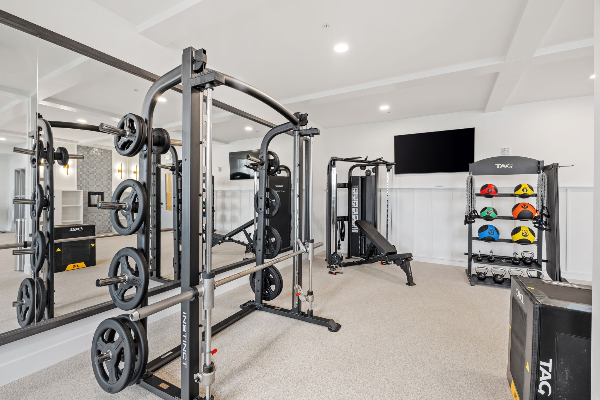 Fitness room strength equipment