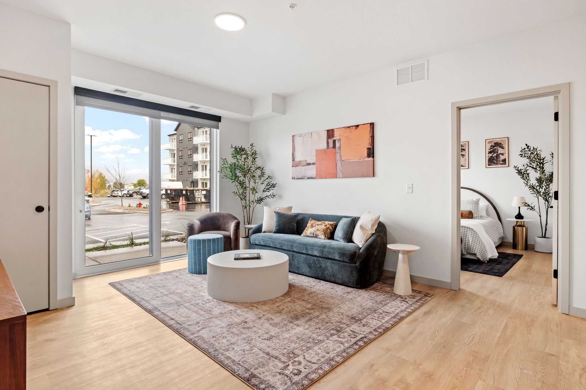 living room with view of patio