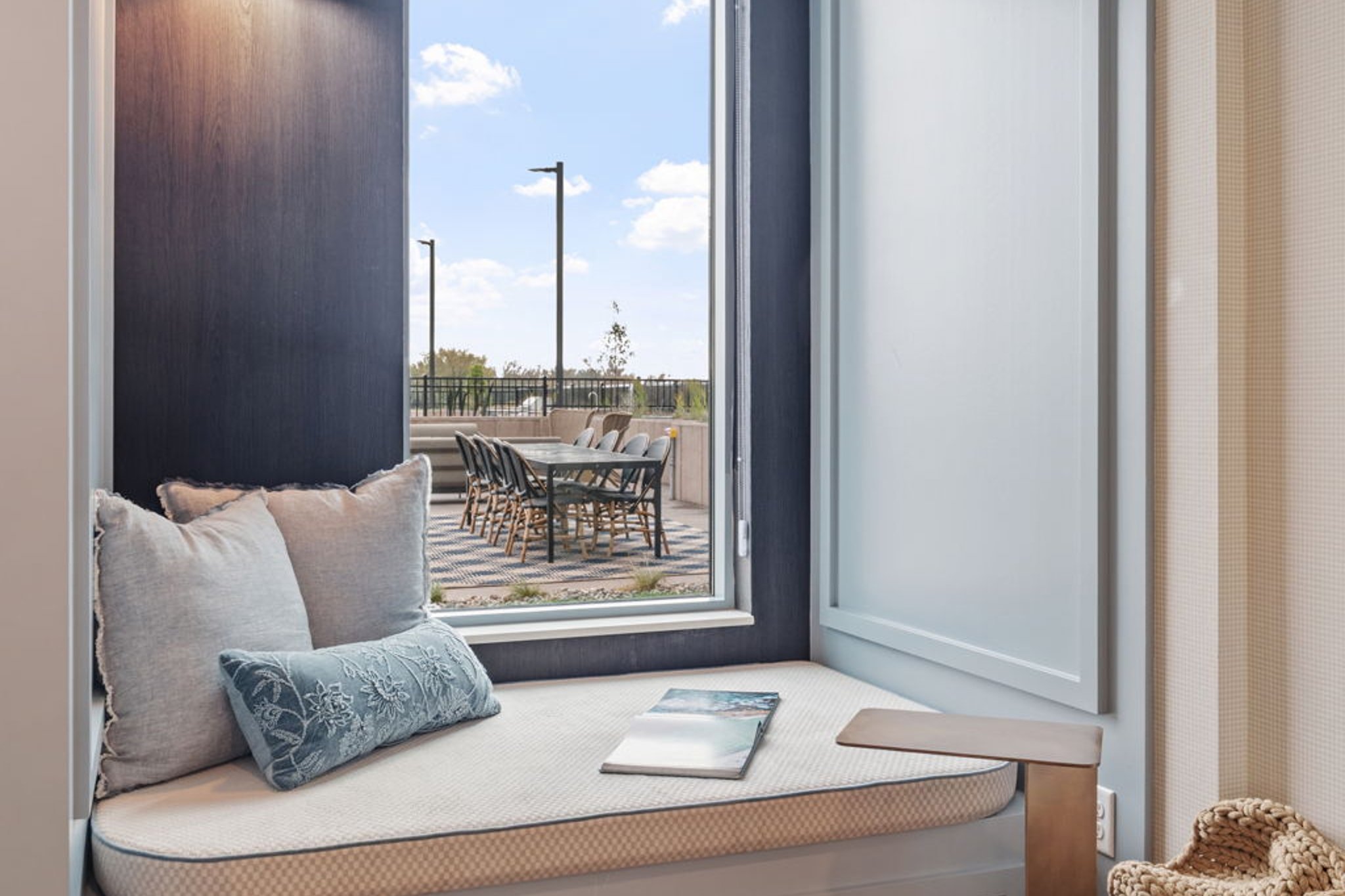 Reading nook facing the pool deck