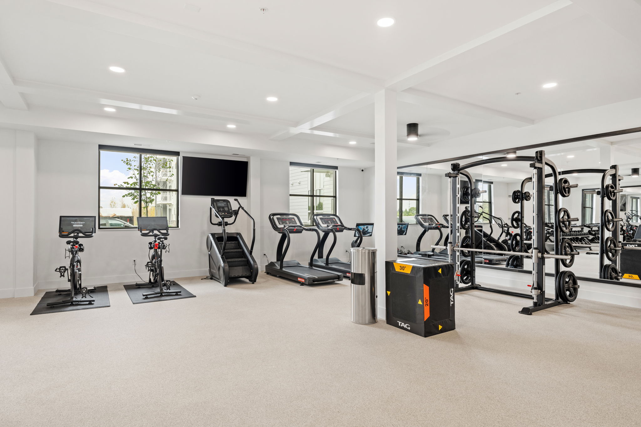 Fitness room cardio equipment