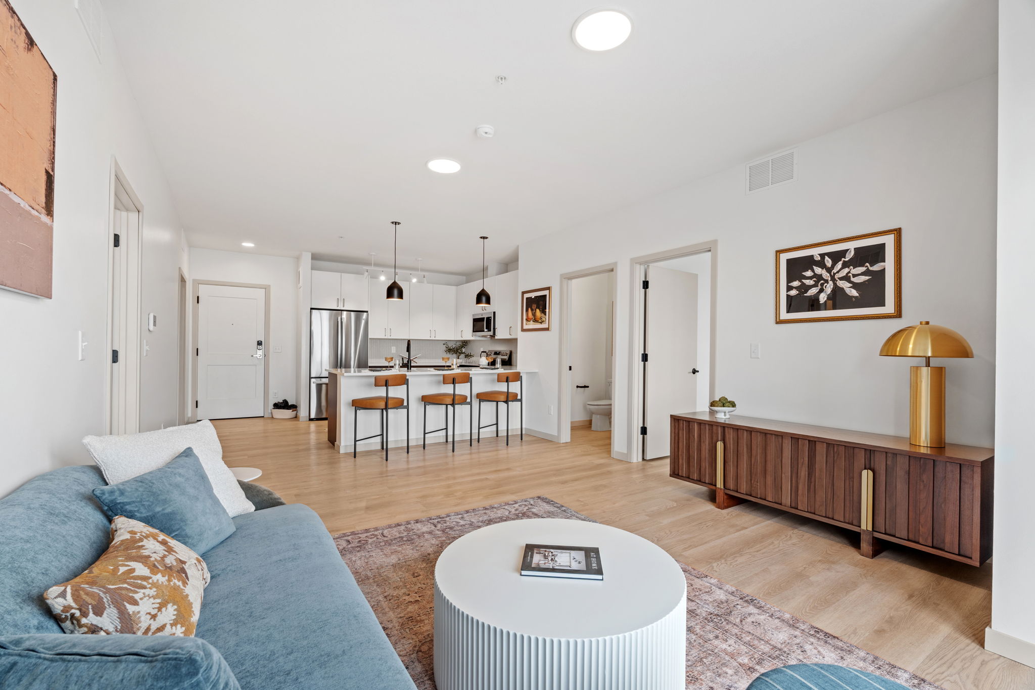living room with a view to the kitchen