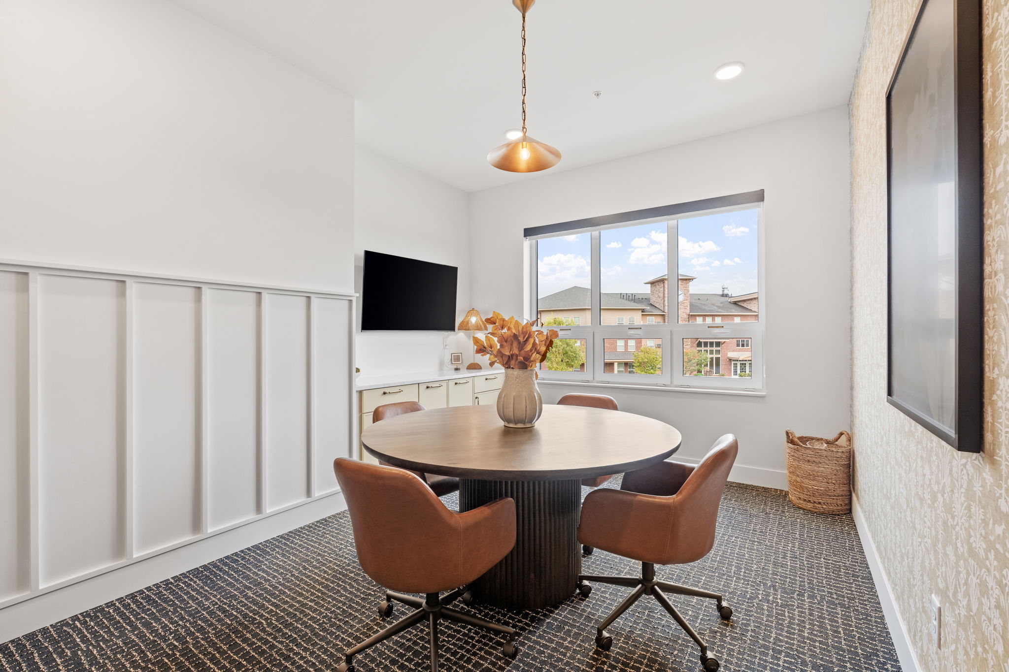 Work from home space with open seating